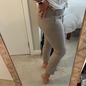 Beige skinny work pants